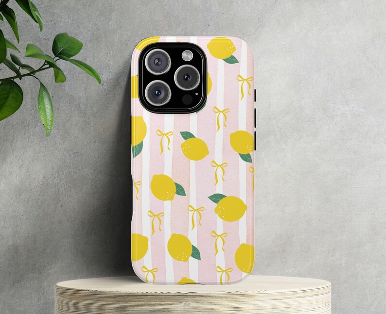 Lemon phone case for her Trendy Coquette pink Tough Protective iPhone Cover for iPhone 16 15 14 Pro Max Samsung Galaxy S25 S24 S23 ultra image 8