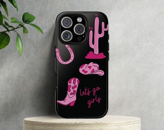 Let's Go Girls Cute Cow-girl Design phone Case Cowgirl Collage Phone Cover for iphone 16 pro 15 14 1 12 11 Samsung Galaxy S24 S23 S22 S21