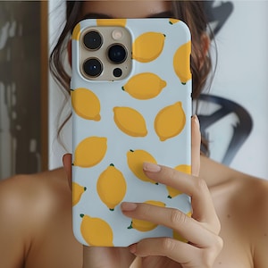 Lemon Phone Case Trendy iphone cover with Lemons, Tough Protective iphone Cover for Iphone 16 15 14 Pro Max Samsung Galaxy S25 S24 S23 Ultra