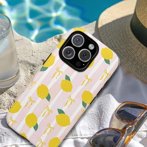 Lemon phone case for her Trendy Coquette pink Tough Protective iPhone Cover for iPhone 16 15 14 Pro Max Samsung Galaxy S25 S24 S23 ultra image 5