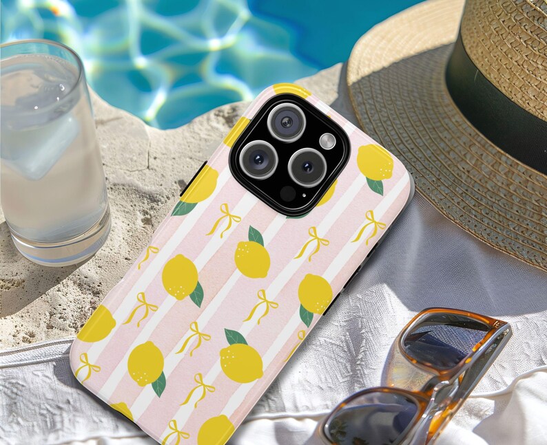 Lemon phone case for her Trendy Coquette pink Tough Protective iPhone Cover for iPhone 16 15 14 Pro Max Samsung Galaxy S25 S24 S23 ultra image 5