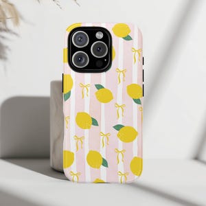 Lemon phone case for her Trendy Coquette pink Tough Protective iPhone Cover for iPhone 16 15 14 Pro Max Samsung Galaxy S25 S24 S23 ultra image 7
