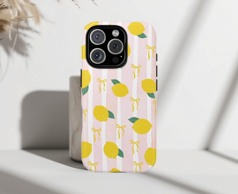 Lemon phone case for her Trendy Coquette pink Tough Protective iPhone Cover for iPhone 16 15 14 Pro Max Samsung Galaxy S25 S24 S23 ultra image 7