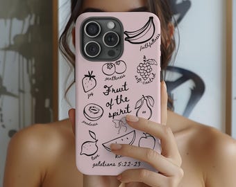 Fruit of the Spirit Phone Case Coquette Christian iphone cover with Bible Verse for Iphone 16 15 14 13  Pro Max Samsung Galaxy S25 S24 S23