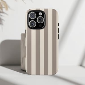 Brown Striped Phone Case, Trendy Summer Aesthetic Cover Gifts for iphone 16 15 14 13 12 Pro Max  Pro Max  Samsung Galaxy S21 S25 S24 S23