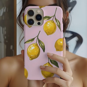Lemon Phone Case Trendy iphone cover with Lemons, Tough Protective iphone Cover for Iphone 16 15 14 Pro Max Samsung Galaxy S25 S24 S23 Ultra