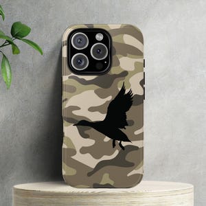 Camo Phone Case with a Duck Hunting Gift for Him, Protective cover for iphone pro max 16 15 14 1 12, Galaxy S24, for outdoor enthusiasts