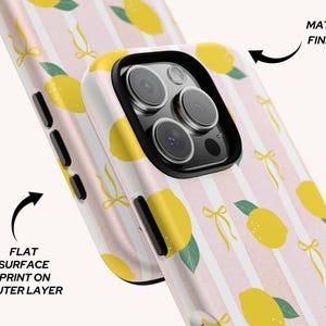 Lemon phone case for her Trendy Coquette pink Tough Protective iPhone Cover for iPhone 16 15 14 Pro Max Samsung Galaxy S25 S24 S23 ultra image 3