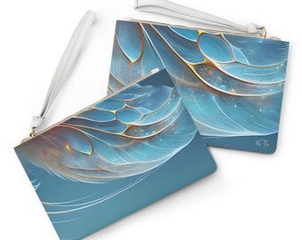 Blue Ocean Mermaid Clutch: Magical Fins Faux Leather Evening Bag