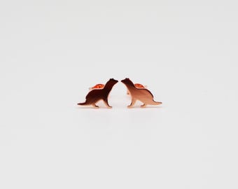 Sterling Silver Otter Stud Earrings, Minimalist Animal Jewelry, Cute Gift for Wildlife Enthusiasts, Gift for Her, Birthday, Holiday, 2016