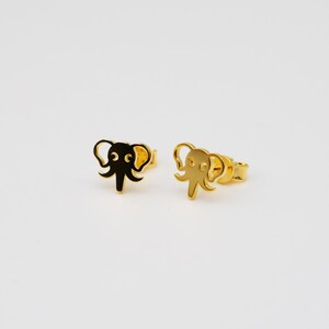 Elephant Stud Earrings, Dainty Elephant Head Earrings, Cute Elephant Jewelry, Lucky Gift for Elephant Lovers, Sterling Silver Jewelry, 2020