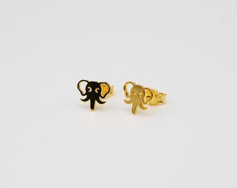 Elephant Stud Earrings, Dainty Elephant Head Earrings, Cute Elephant Jewelry, Lucky Gift for Elephant Lovers, Sterling Silver Jewelry, 2020