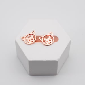 Niedliche Schweine Ohrstecker, Schweinchen Ohrstecker, Schweinchen Ohrstecker, Schweine Gesicht Ohrringe, Glücksbringer Geschenk für Schweine Liebhaber, Sterling Silber Schmuck, 2019