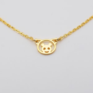 Niedliche Schweinehalskette, Schweinegesicht Anhänger, zierlicher Schmuck, Sterling Silber Schmuck, Ferkel Halskette, Geschenk für Schweine Liebhaber, Geburtstag, 3019