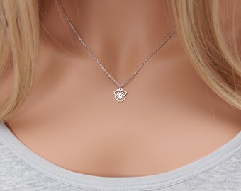 Custom Dainty Violet Necklace, February Birth Flower Jewelry, Sterling Silver Floral Pendant Gift, Gift for Birthday, Gift for Her, 3022