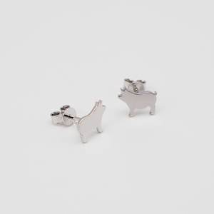 Brincos de porco em prata esterlina, joias delicadas de animais, presente de boa sorte para ela, presente para quem ama porcos, aniversário, feriado, ano novo, 2012