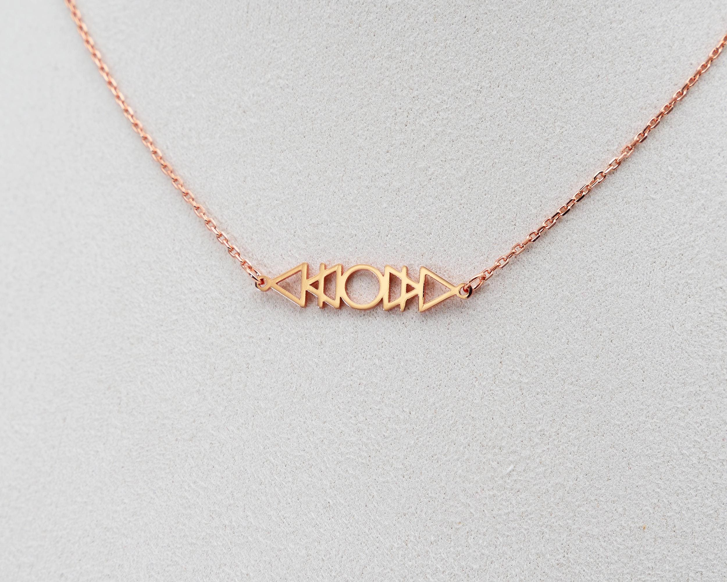 Collana Con 4 Simboli Alchemici: Fuoco, Acqua, Aria, Terra - Gioielli In Acciaio Inox Per Donne, Regalo Occulto - copertina