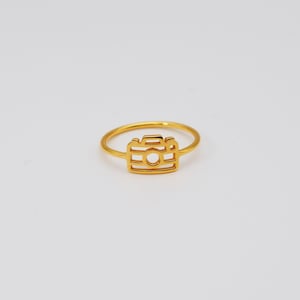 Kamera Ring, Sterling Silber Fotografie Schmuck, Vintage Film Kamera Ring, Minimalist Fotograf Geschenk, zierliche Künstler Schmuck Geschenk, 1072