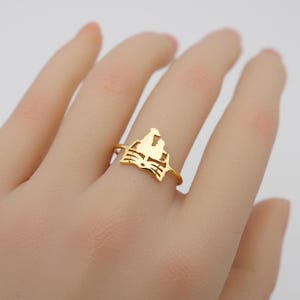 Cat Dog on Book Ring, Animal on Book Ring, Adorable Pet Lover Jewelry for Readers, Librarians, Teachers and Bookworms, Graduation Gift, 1048