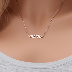 Alchemy Elements Necklace, Four Elements Pendant, Fire Water Air Earth Symbols, Occult Jewelry Gift for Her, Spiritual Alchemist Charm, 3059
