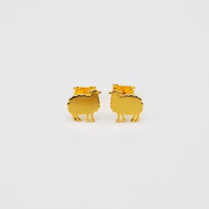 Dainty Sheep Stud Earrings, Cute Lamb Jewelry, Sterling Silver Sheep Earrings, Peaceful Gift for Her, Gift for Birthday, Anniversary, 2008