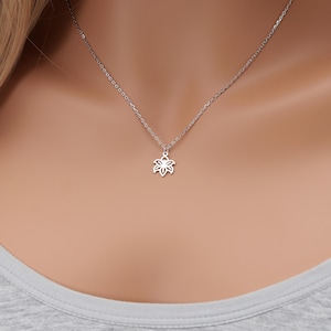 Custom Lily Necklace, May Birth Flower Jewelry, Dainty Lily Necklace, Sterling Silver Floral Pendant Gift, Gift for Birthday, Holiday, 3025
