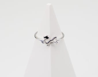 Anillo de dragón de plata esterlina, anillo de dragón chino, delicado anillo de dragón, joyería del zodiaco Loong, regalo para amantes de los dragones, regalo de cumpleaños, 1005
