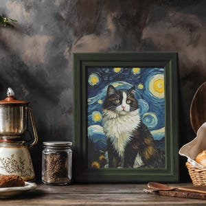 Sternenhimmel Kunst | Tierportrait | Haustier Ölgemälde | Haustier Wand Kunst | Personalisierte Haustier Geschenke | Tierliebhaber