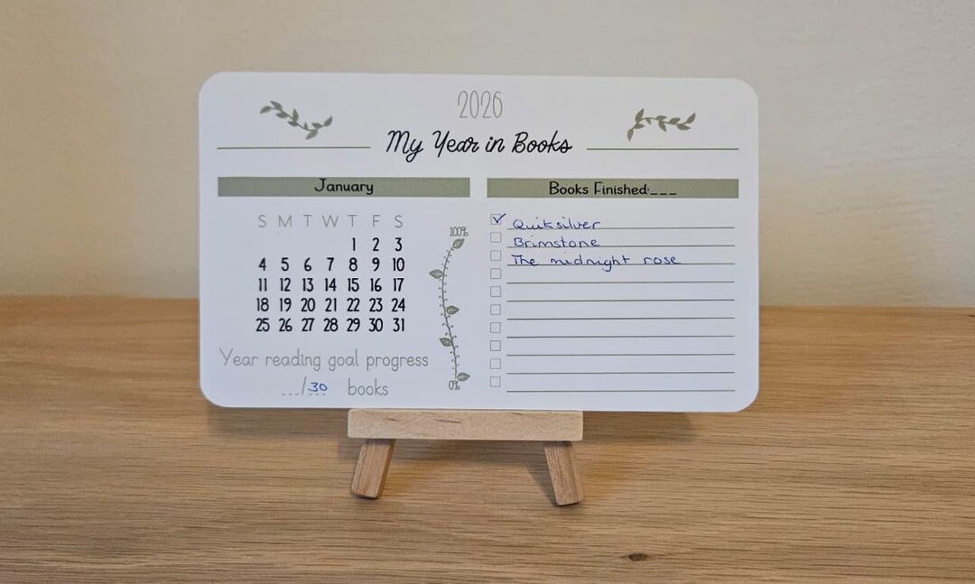 My Year in Books Reading Desk Calendar 2026 Etsy