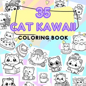 Kawaii cat coloring pages