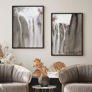 Abstract Watercolor Art Print Set of 2 | Large Wall Art Digital Download