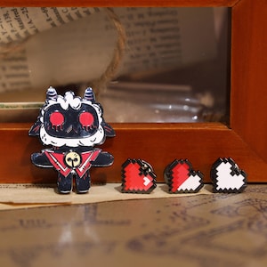 Cult of the Lamb Enamel Pin Set Brass Lamb Leader Pixel Heart Badge Indie Game Collectible Gamer Gift Optional Magnet Gaming Aesthetic Pin