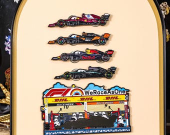 F1 Pit Stop Magnet Formula Race Car Keychain Set Iconic Liveries Red Bull Ferrari McLaren Mercedes Driver Badge Gift Formula Pit Stop Toys