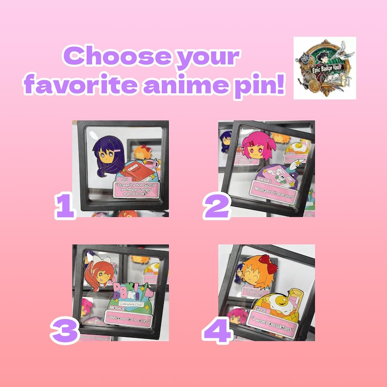 Doki Doki Literature Club Enamel Pin Set Anime Quote Badges Sayori ...