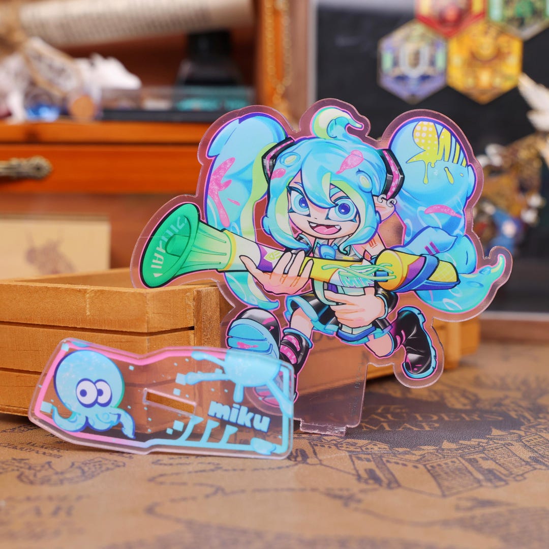 Hatsune Miku Splatoon Octoling Standee Cute Anime Vocaloid Ink Gun ...