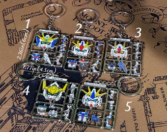 Gundam Metal Keychain Wing Gundam Barbatos Alloy Pendant Mecha Anime Key Ring Cutout Design Gift for Him Gundam Lovers Collectible Accessory