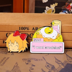 Doki Doki Literature Club enamel pin set featuring anime-style character badges of Sayori, Natsuki, Yuri, and Monika. These kawaii enamel pins are perfect for fans of visual novels, anime gifts, and collectible pin accessories. Ideal for decorating ita bags, backpacks, jackets, and cosplay outfits, these DDLC-inspired pins also make great Christmas stocking stuffers, Halloween costume decor, or cute holiday gifts for gamers and anime lovers. Crafted in high-quality metal with enamel paint finish
