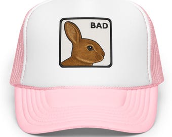BAD x Bunny Fan Trucker Cap aus Schaumstoff in Pink oder Schwarz | Benito Stil Hut | Latein Musik Streetwear | Netz-Snapback | Musik-Festival Tragen | Trendig