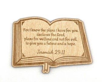 Custom Bible Verse Wooden Magnet: Inspirational Christian Gift