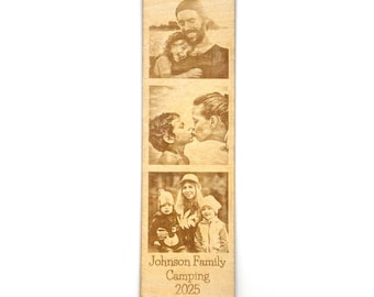 Custom Engraved Photo Wooden Magnet: Polaroid Style Keepsake