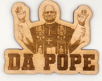 Pope Leo XIV Wooden Magnet Set: Catholic History Gift
