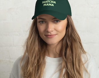 Matcha Mama Minimalist Dad Hat - Verstellbare Low-Profile-Matchmütze, Matcha-Liebhaber-Geschenk, ästhetischer Matcha-Hut für Frauen, Matcha-Kleidung