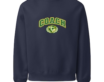 Coach Collegiate Style Crewneck - Übergroßes Unisex Coach Sweatshirt, Geschenk für Männer & Frauen, Team Coach Bekleidung, Varsity Pullover