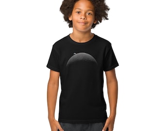 NASA Artemis II Mond-Foto-Shirt für Kinder • Jugend-Weltraum-T-Shirt • NASA Earthset Grafik
