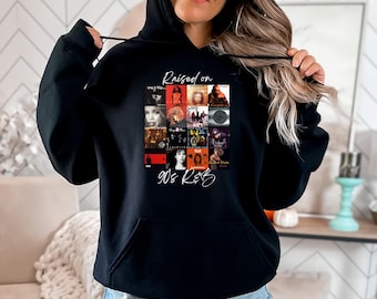 90s R&B Music Collage Hoodie - Vintage Hip Hop Sweatshirt