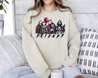 Sudadera de asesinos de películas de terror: Camisa de amigos de Halloween aterradora