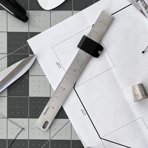 Seam Gauge - Stainless Steel Sewing Tool with Locking Slide for Softgoods, Quilting & Tailoring