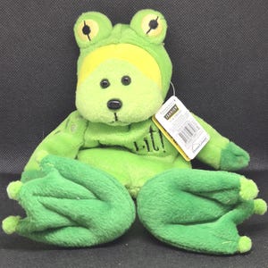 Peluche de osito vintage Ty &quot;Leap the Frog&quot; (fecha de nacimiento: 29/02/00, Piscis)
