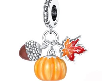 Herfstpompoenbedel: 925 sterlingzilver eikelesdoornblad