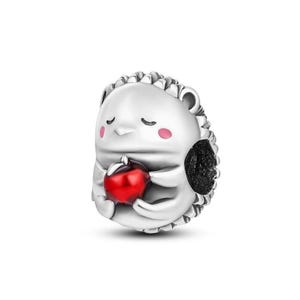 Sterling Silver Hedgehog Bead Charm: 925 Animal Bracelet Bead